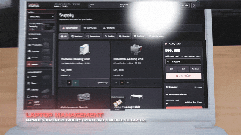 FiveM money wash supply shop with washers, generators and cooling units